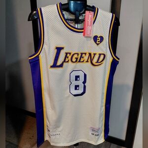 NEW Kobe Bryant Headgear Classic Legend Tribute Jersey Cream, Yellow Purple SZ L